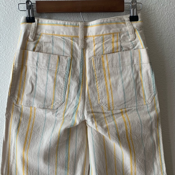 Madewell Emmett Wide Leg Crop Jeans In Stripe 24T - Picture 8 of 8
